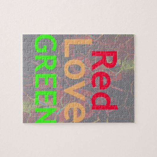 LOVE RED GOLDEN GREEN LEGPUZZEL (Horizontaal)
