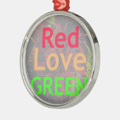 LOVE RED GOLDEN GREEN METALEN ORNAMENT (Links)