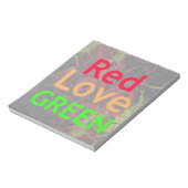 LOVE RED GOLDEN GREEN NOTITIEBLOK (Linkerzijde)