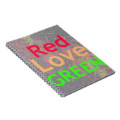 LOVE RED GOLDEN GREEN NOTITIEBOEK (Rechterzijde)
