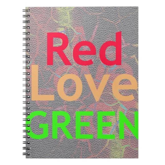 LOVE RED GOLDEN GREEN NOTITIEBOEK (Voorkant)