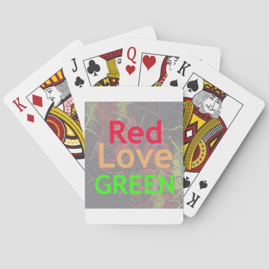 LOVE RED GOLDEN GREEN POKERKAARTEN (Achterkant)
