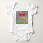 LOVE RED GOLDEN GREEN ROMPER (Voorkant)