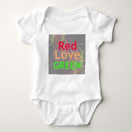 LOVE RED GOLDEN GREEN ROMPER (Voorkant)