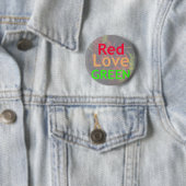 LOVE RED GOLDEN GREEN RONDE BUTTON 5,7 CM (In situ)