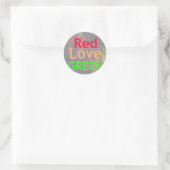 LOVE RED GOLDEN GREEN RONDE STICKER (Tas)