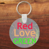 LOVE RED GOLDEN GREEN SLEUTELHANGER (Voorkant)