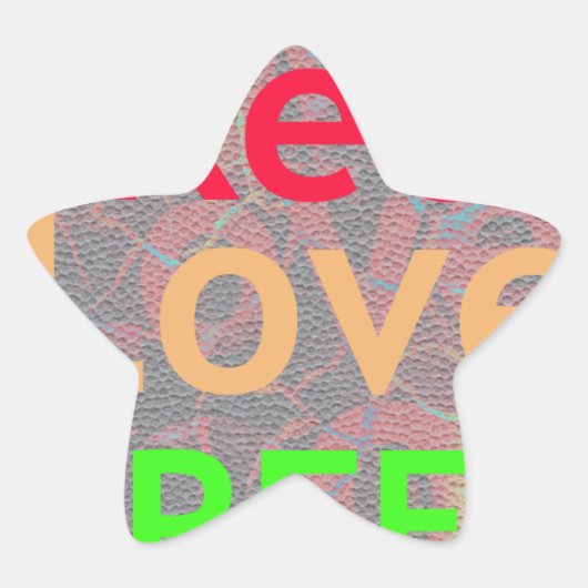 LOVE RED GOLDEN GREEN STER STICKER (Voorkant)