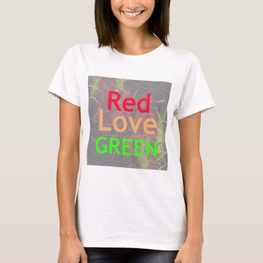 LOVE RED GOLDEN GREEN T-SHIRT (Voorkant)