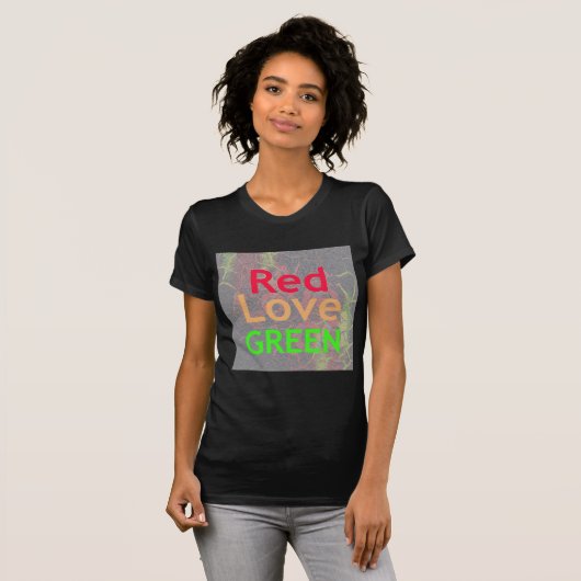 LOVE RED GOLDEN GREEN T-SHIRT (Voorkant volledig)