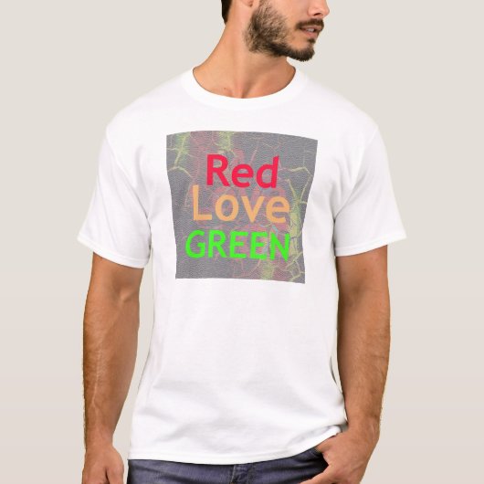 LOVE RED GOLDEN GREEN T-SHIRT (Voorkant)