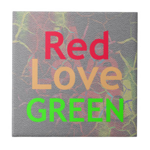 LOVE RED GOLDEN GREEN TEGELTJE
