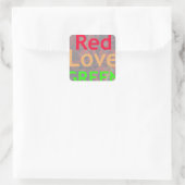 LOVE RED GOLDEN GREEN VIERKANTE STICKER (Tas)