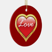 Love Red Golden Heart Valentijn's Day ornament (Rechts)