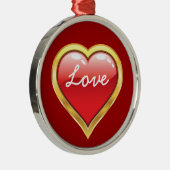 Love Red Golden Heart Valentijn's Day ornament (Rechts)