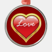 Love Red Golden Heart Valentijn's Day ornament (Voorkant)