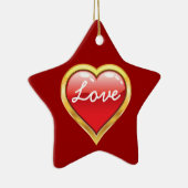 Love Red Golden Heart Valentijn's Day ornament (Rechts)