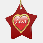 Love Red Golden Heart Valentijn's Day ornament (Links)