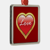 Love Red Golden Heart Valentijn's Day ornament (Rechts)