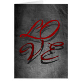 Love Red Grey Script Chalkboard Wenskaart (Voorkant)