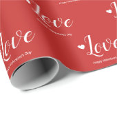 Love Red Happy Valentijn Day Cadeaupapier (Rol Hoek)