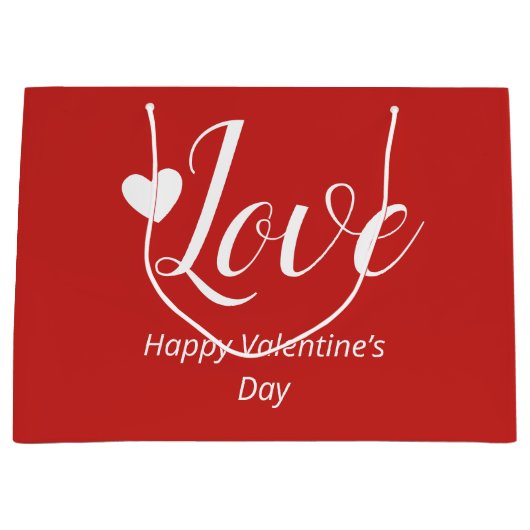 Love Red Happy Valentijn Day Groot Cadeauzakje (Voorkant)