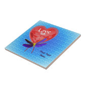 Love Red Heart ballon Butterfly Tile Tegeltje (Zijkant)