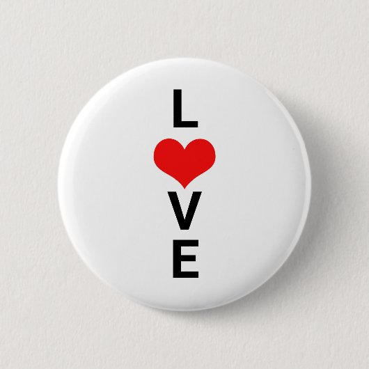Love Red Heart Cute Valentijnsdag Weddings Ronde Button 5,7 Cm (Voorkant)