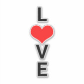 Love Red Heart Cute Valentijnsdag White Cute Sticker (Voorkant)