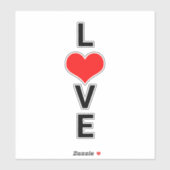 Love Red Heart Cute Valentijnsdag White Cute Sticker (Vel)