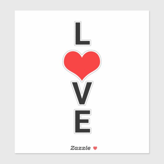 Love Red Heart Cute Valentijnsdag White Cute Sticker (Vel)