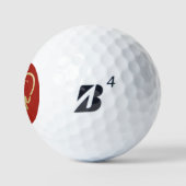 Love Red Heart Golfers Monogram Initialen Golfballen (Logo)