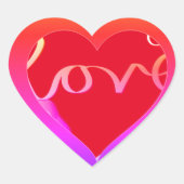 "Love"Red Heart Hart Sticker (Voorkant)
