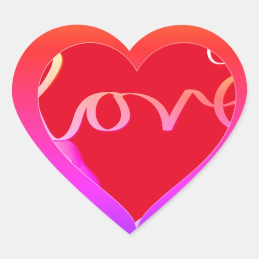 "Love"Red Heart Hart Sticker (Voorkant)