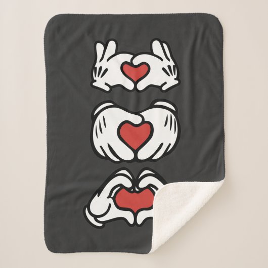 Love Red Heart Mouse Hands Sherpa Deken (Voorkant)