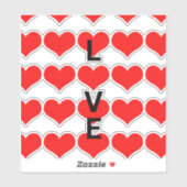 Love Red Heart Pattern Cute Valentijnsdag 2022 Sticker (Vel)