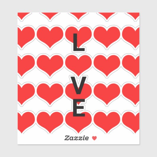 Love Red Heart Pattern Cute Valentijnsdag 2022 Sticker (Vel)