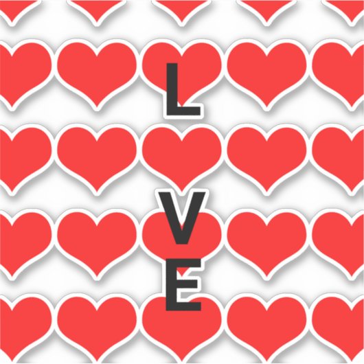 Love Red Heart Pattern Cute Valentijnsdag 2022 Sticker (Voorkant)