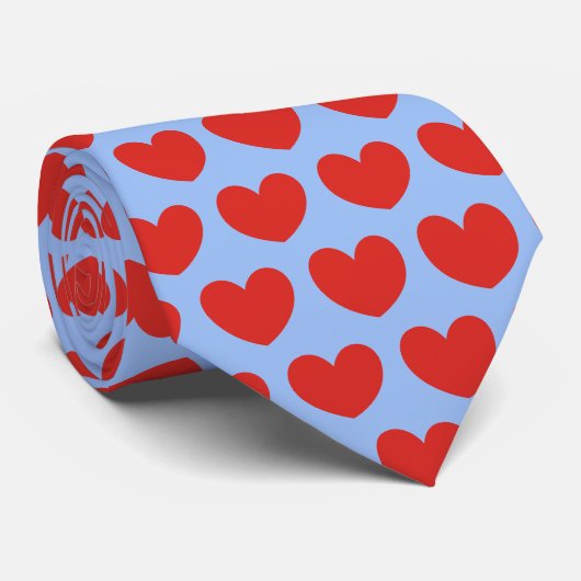 Love Red Heart Pattern SweeLiege Stropdas (Opgerold)