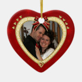 Love Red Heart Personalized Photo Ornament (Voorkant)