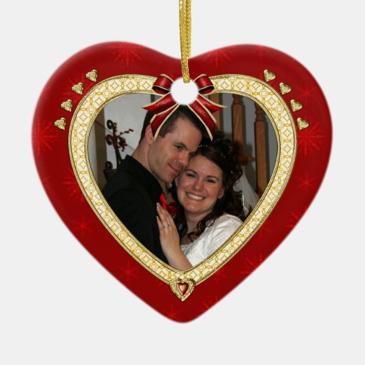 Love Red Heart Personalized Photo Ornament (Voorkant)