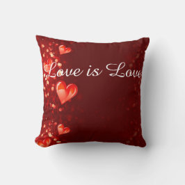 Love Red Heart Print Pillow Kussen