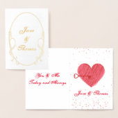 Love Red Heart Romantische  Valentijnsdag Folie Kaarten (Display)