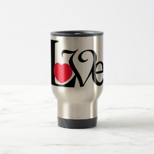 Love Red Heart Travel Mug Reisbeker