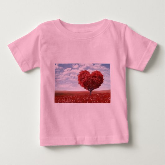 Love Red Heart Tree Baby Fine Jersey T-shirt (Voorkant)