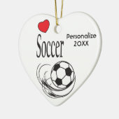 Love Red Heart Voetbal Keramisch Ornament (Links)