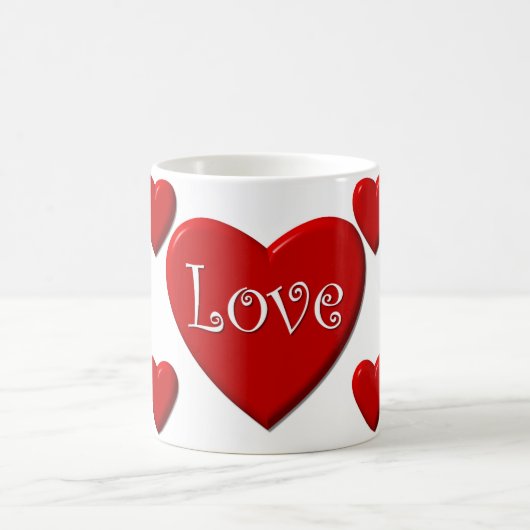 Love Red Heart White Coffee Mok (Center)