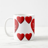 Love Red Heart White Coffee Mok (Links)