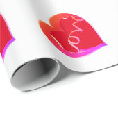 Love Red Heart Wrapping Paper Cadeaupapier (Rol Hoek)
