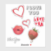 Love Red Hearts and quotes design Sticker (Vel)
